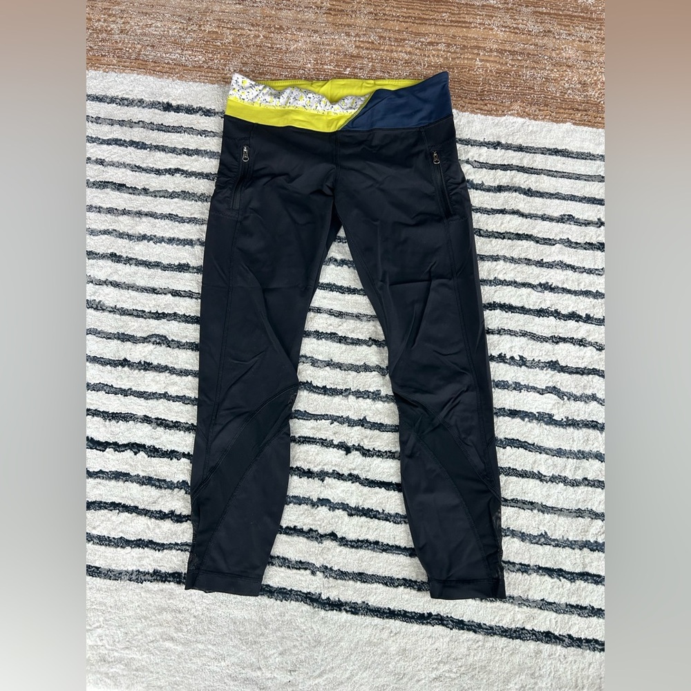 Lululemon yellow mesh legging size 10